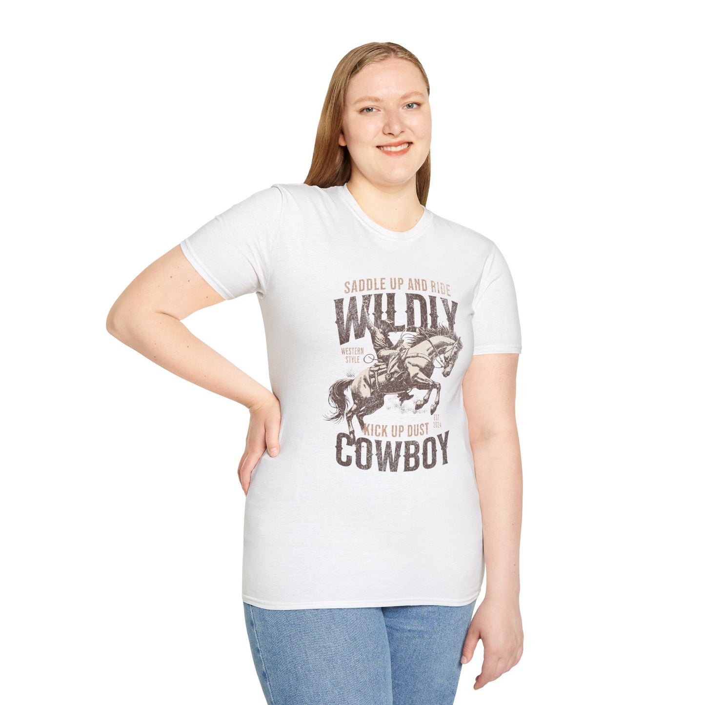 Wildly Cowboy Unisex Streetwear T-Shirt | American Western Graphic T-Shirt | Cowboy Rebel Frequency