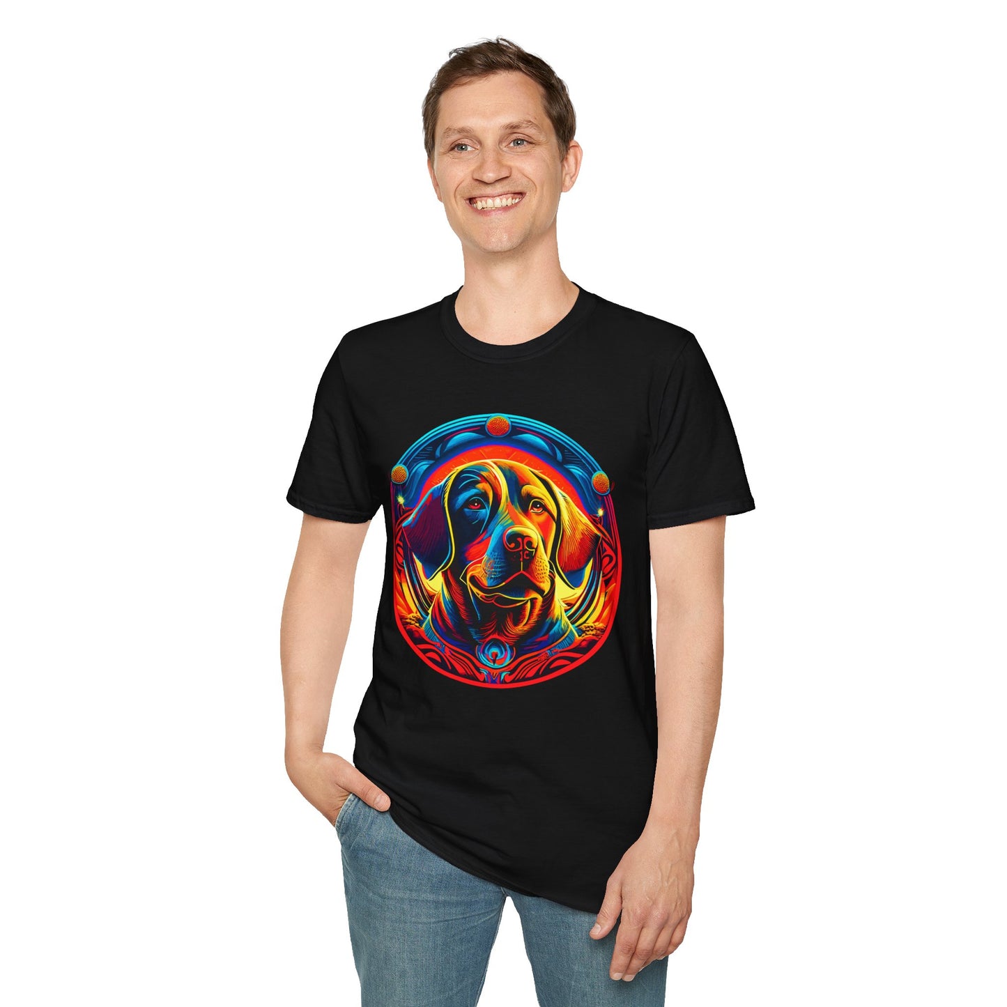 Psychedelic Dog Portrait Unisex T-Shirt | Dog Rebel Frequency
