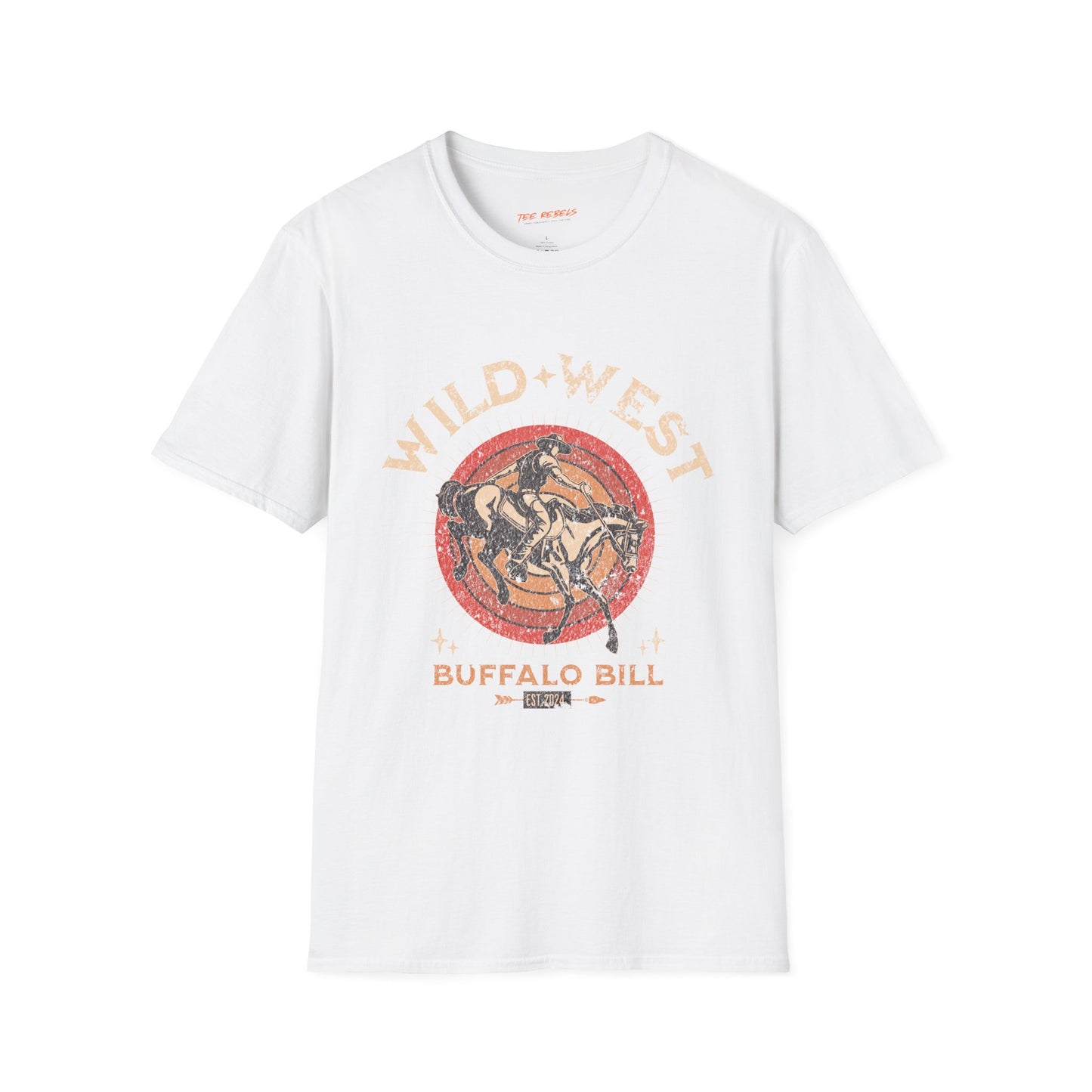 Wild West Buffalo Bill Vintage Graphic Unisex Streetwear T-Shirt, Spread Love Graphic Tee, Unisex Shirt for Rodeo Fans, Retro Apparel, Gifts for Adventurers
