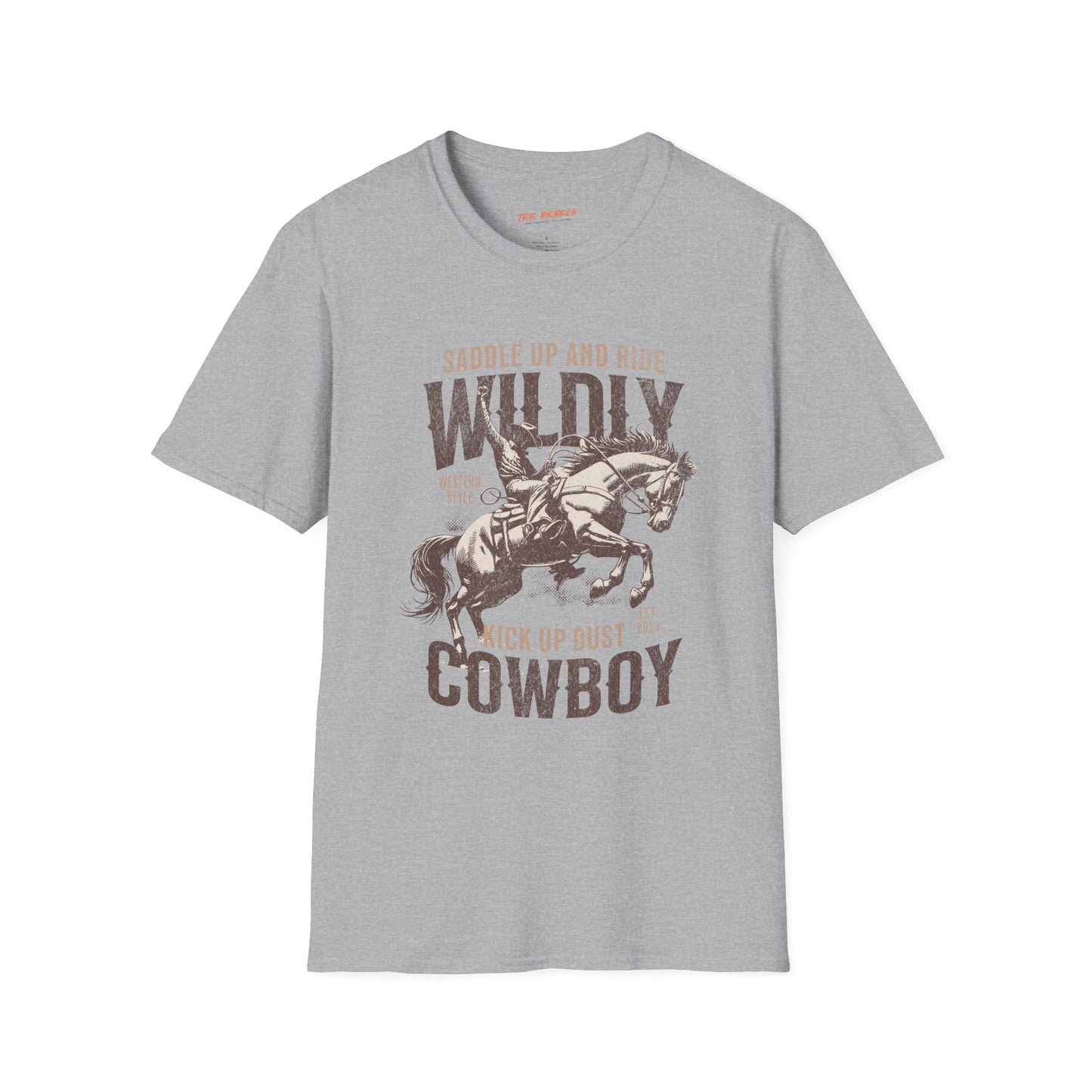 Wildly Cowboy Unisex Streetwear T-Shirt | American Western Graphic T-Shirt | Cowboy Rebel Frequency