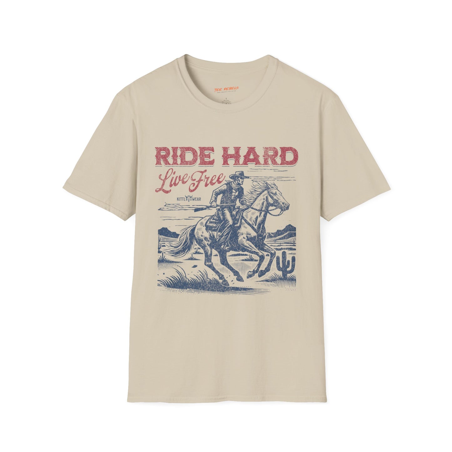 Ride Hard Live Free Unisex Streetwear T-Shirt | American Cowboy Graphic T-Shirt | Cowboy Rebel Frequency