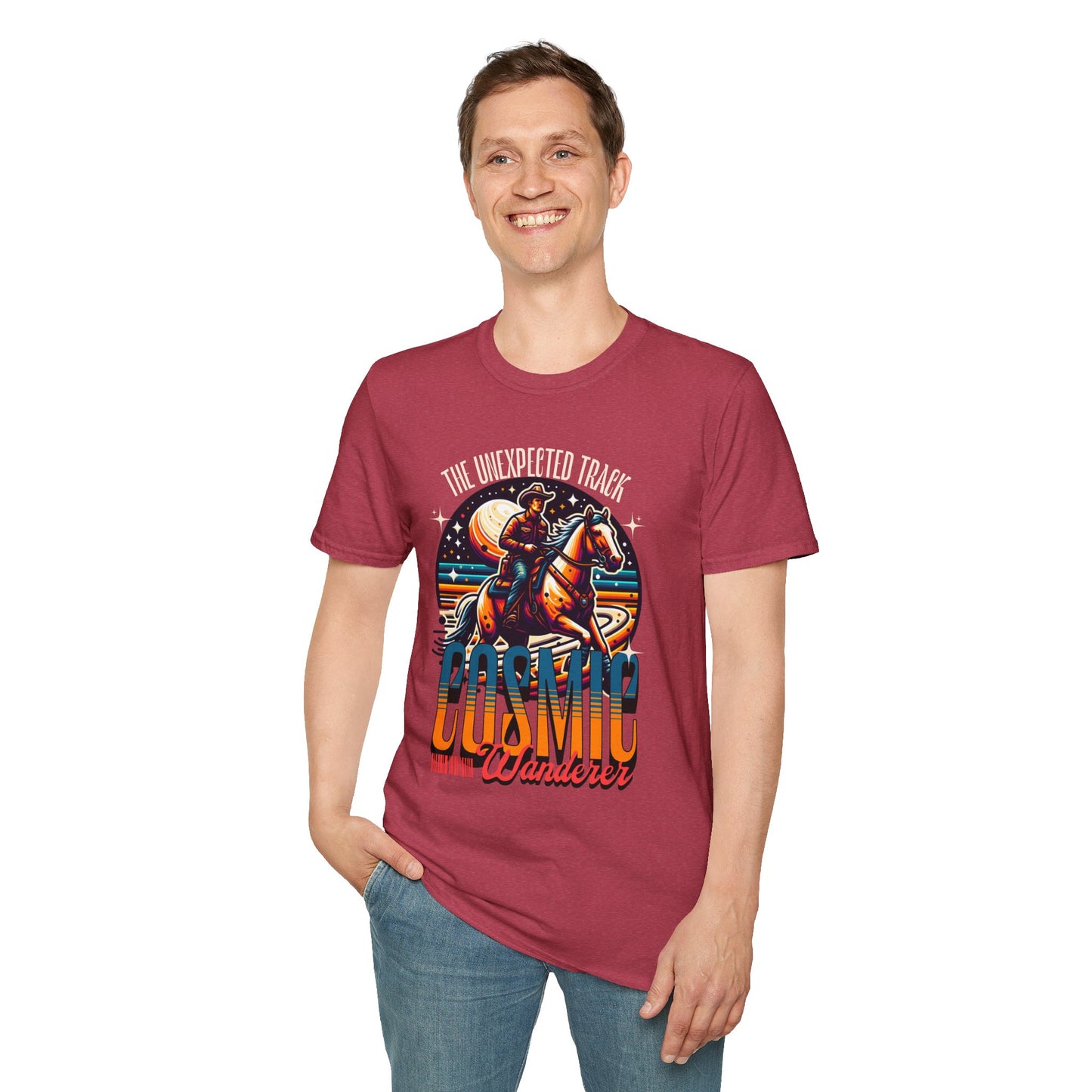 Cosmic Wanderer Unisex Streetwear T-Shirt | Cosmic Western Graphic T-Shirt | Wanderer Rebel Frequency