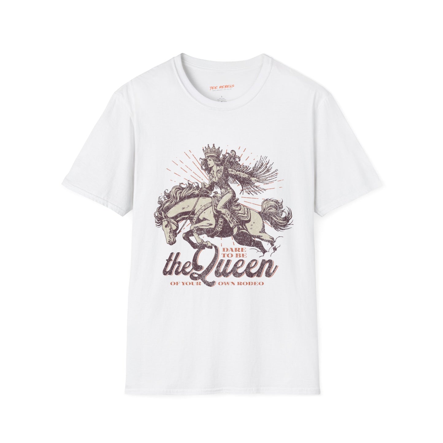 Dare to be the Queen of the Rodeo Unisex Streetwear T-Shirt | American Cowgirl Graphic T-Shirt | Rodeo Rebel Frequency