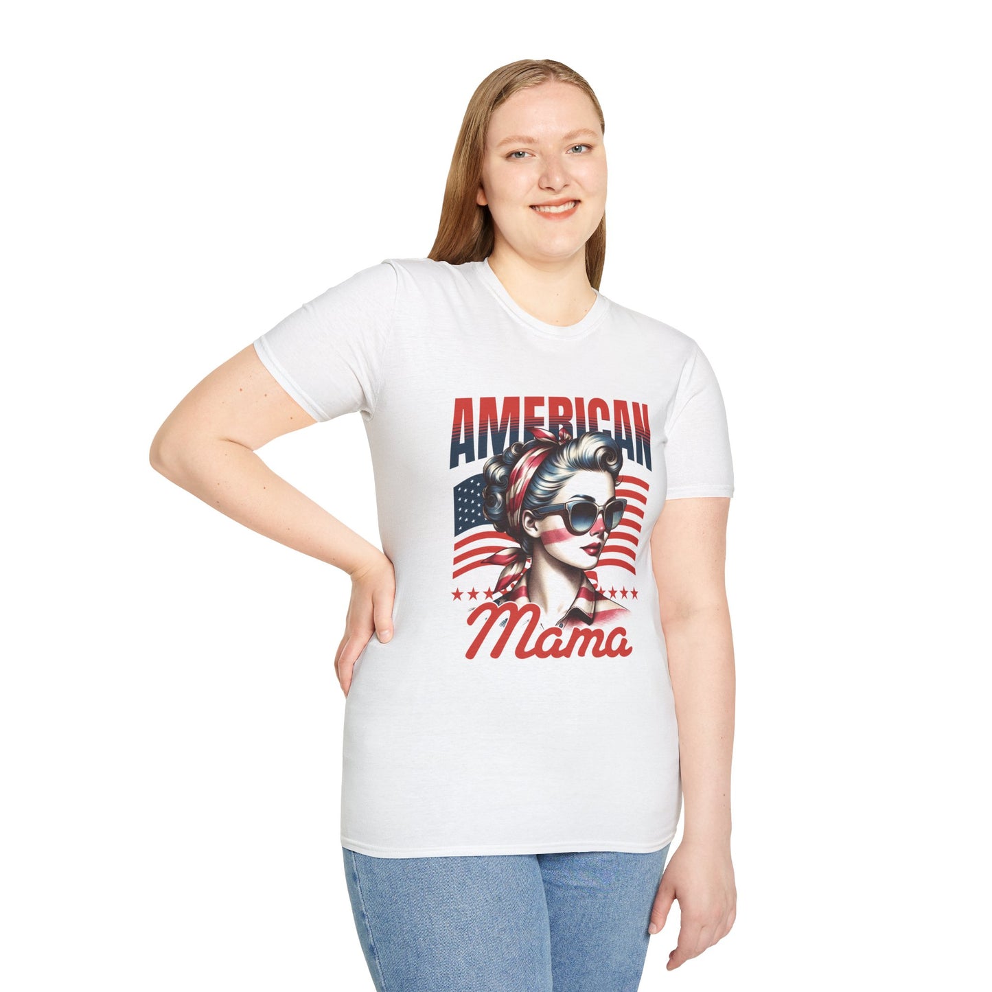 American Mama Unisex Streetwear T-Shirt | American Pride Tee | Fourth of July Shirt | Gift for Moms | Vintage Style Casual Top