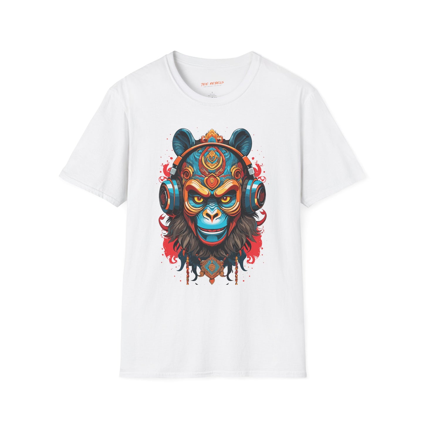 Psychedelic Monkey Headphones Unisex T-Shirt | Monkey Rebel Frequency