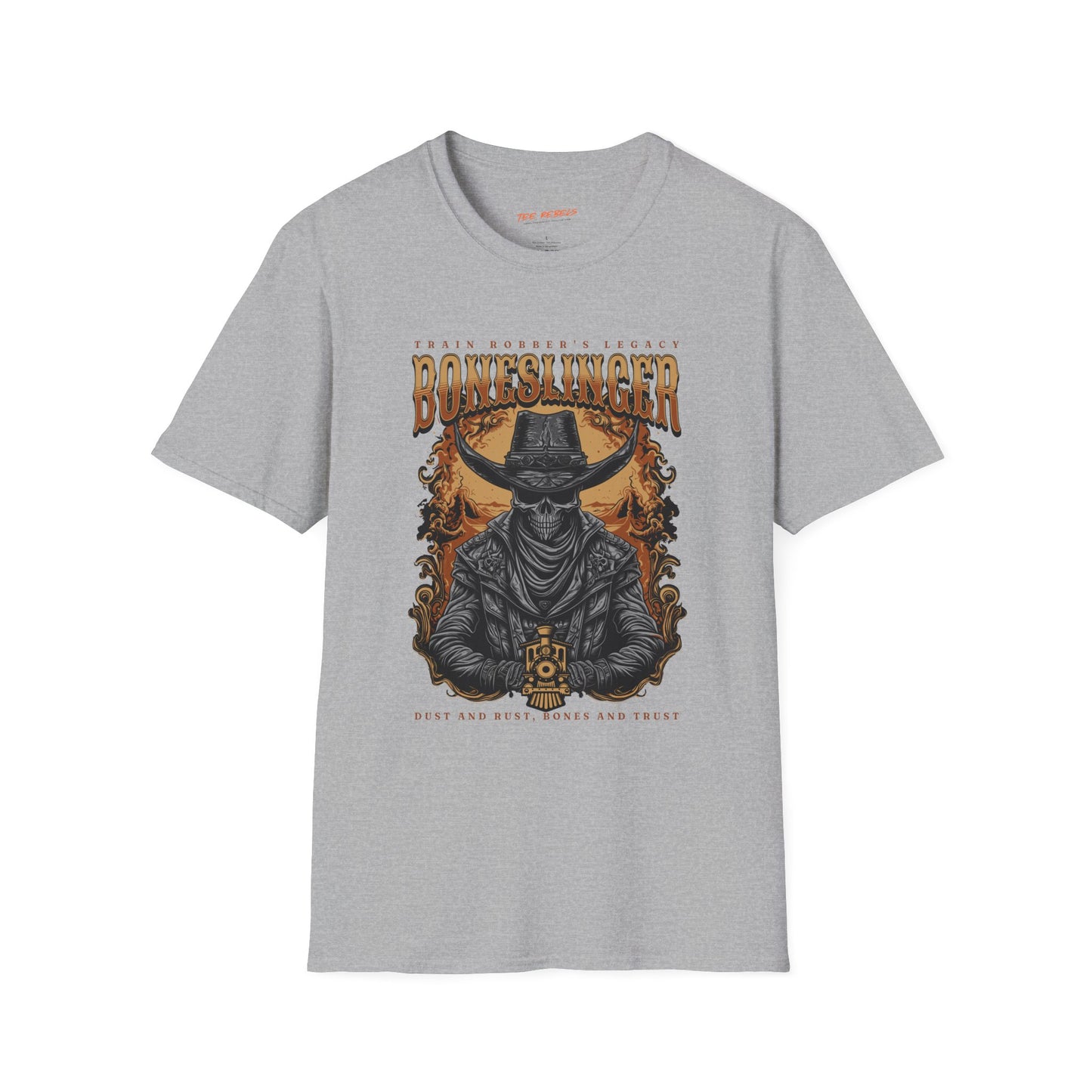 Boneslinger Vintage Unisex Streetwear T-Shirt | Old Wild West Graphic T-Shirt | Skull Rebel Frequency