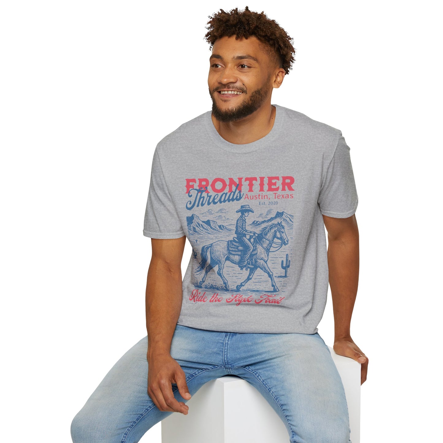 Frontier Threads Unisex Streetwear T-Shirt | American Graphic T-Shirt | Cowboy Rebel Frquency