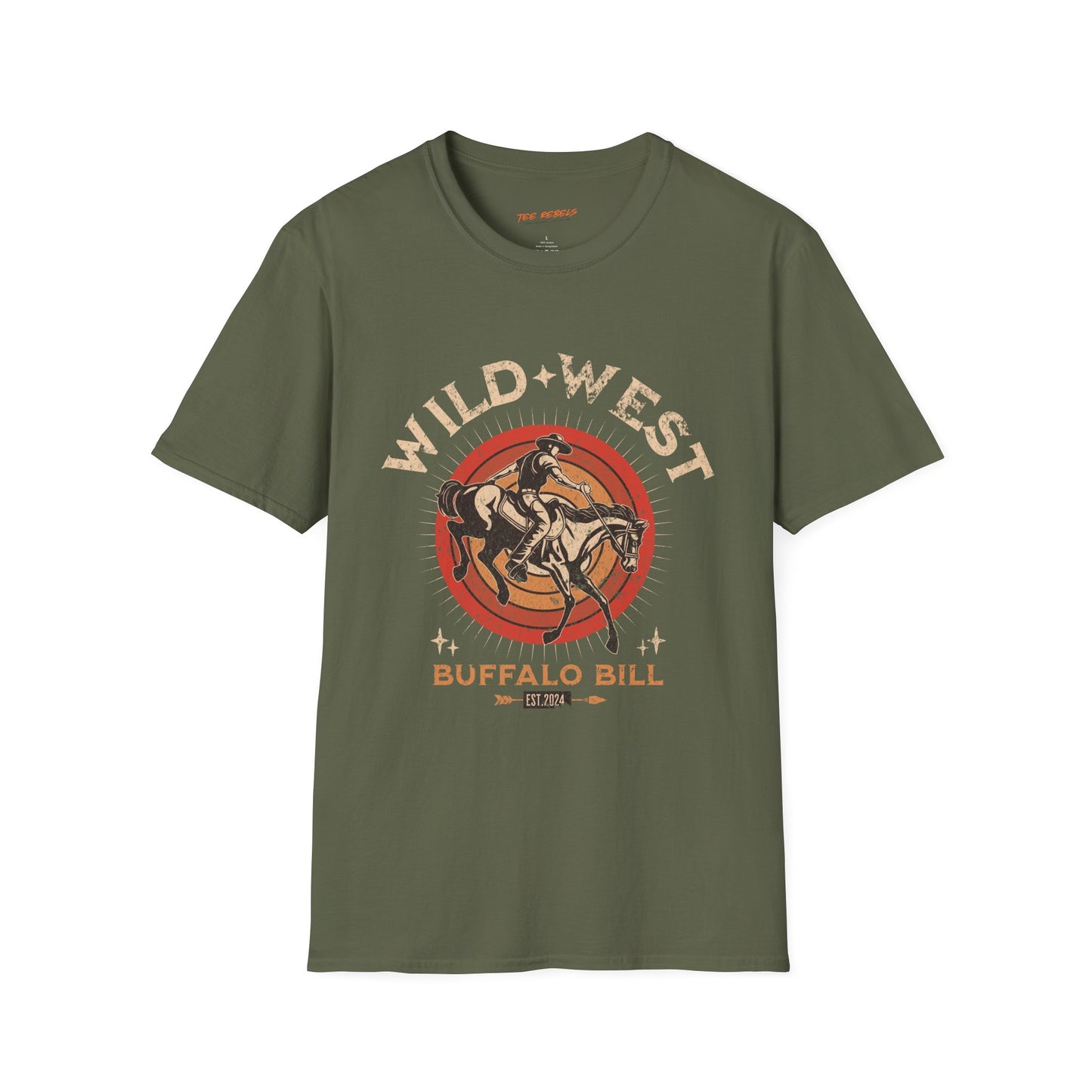Wild West Buffalo Bill Vintage Graphic Unisex Streetwear T-Shirt, Spread Love Graphic Tee, Unisex Shirt for Rodeo Fans, Retro Apparel, Gifts for Adventurers