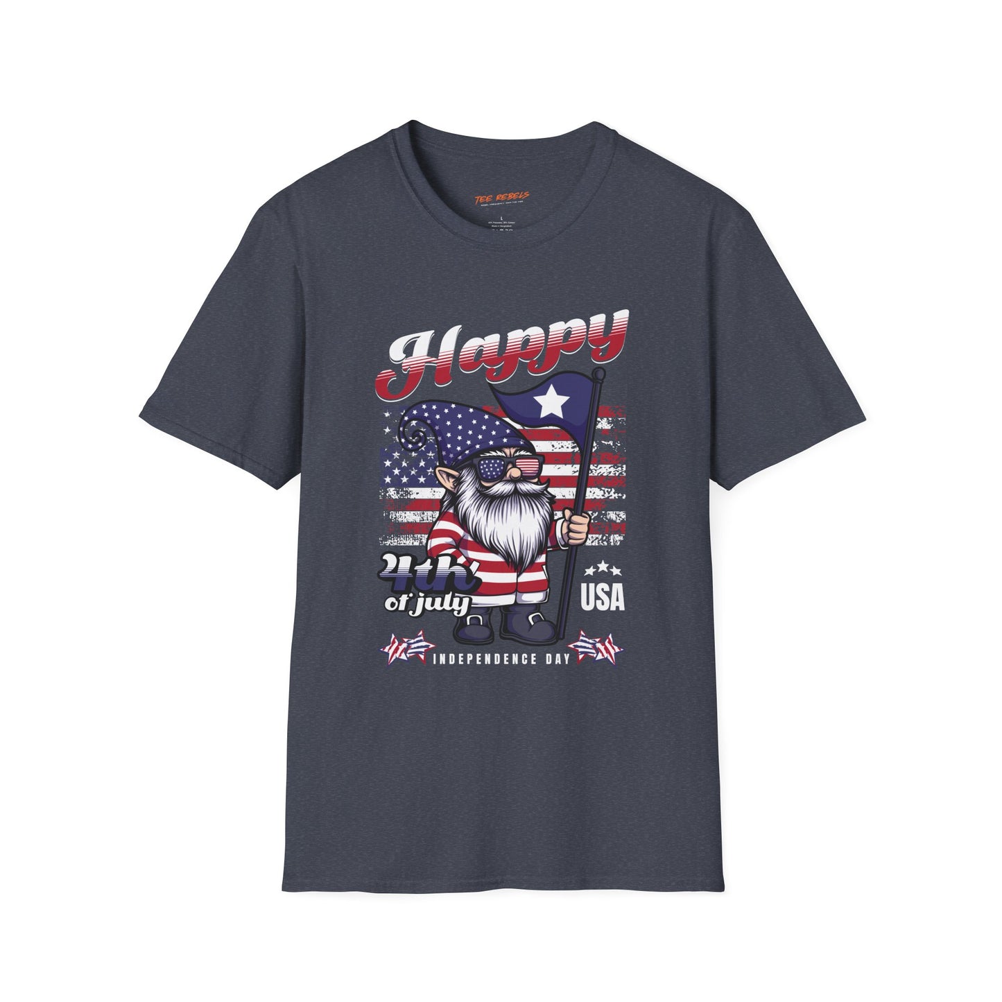 Gnome Happy 4th of July Unisex Streetwear T-Shirt | 4th of July Graphic T-Shirt | Gnome Rebel Frequency