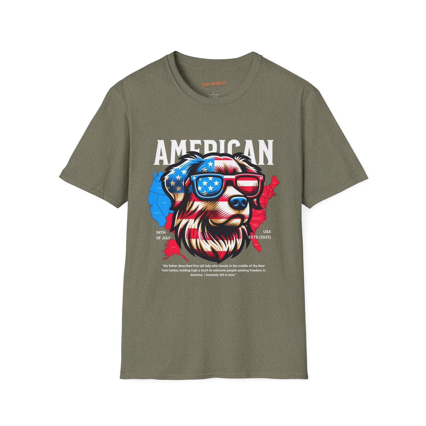 American Dog Unisex Streetwear T-Shirt | American Pride Tee | Gifts for Dog Lovers | Dog Rebel Frequency
