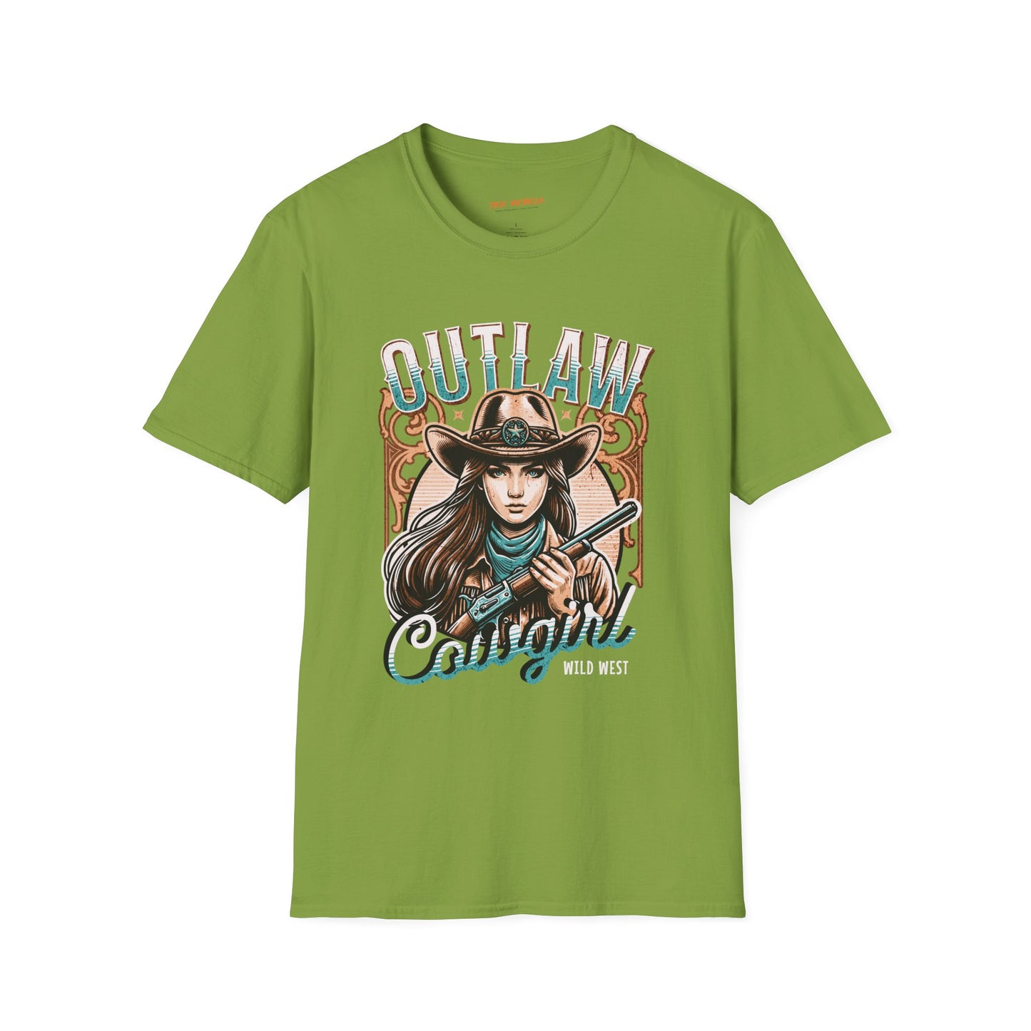 Outlaw Cowgirl Unisex Streetwear T-Shirt | Wild West Graphic T-Shirt | Western Graphic T-Shirt | Cowgirl Rebel Frequency