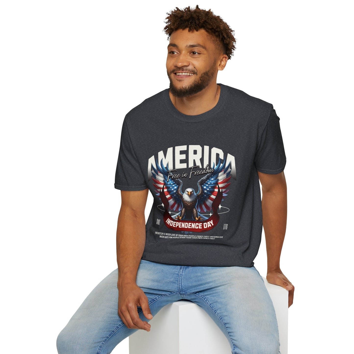America Independence Day Eagle Unisex Streetwear T-Shirt | America Graphic Tee | Eagle Rebel Frequency