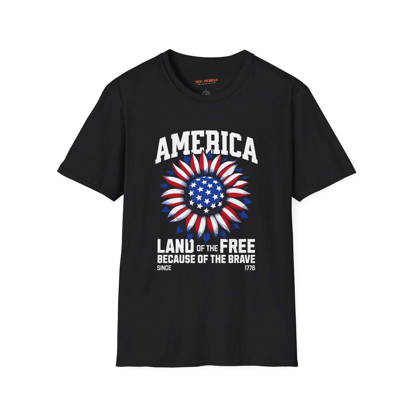 America Land of the Free Unisex Streetwear T-Shirt | America Graphic Design | America Rebel Frequency