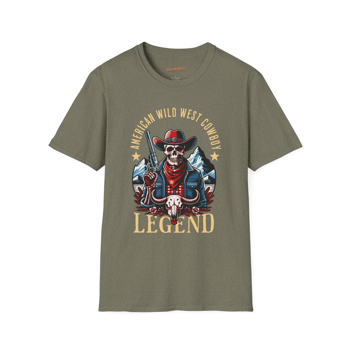 American Wild West Cowboy Legend Unisex Streetwear T-Shirt | American Cowboy Graphic T-Shirt | Cowboy Rebel Frequency