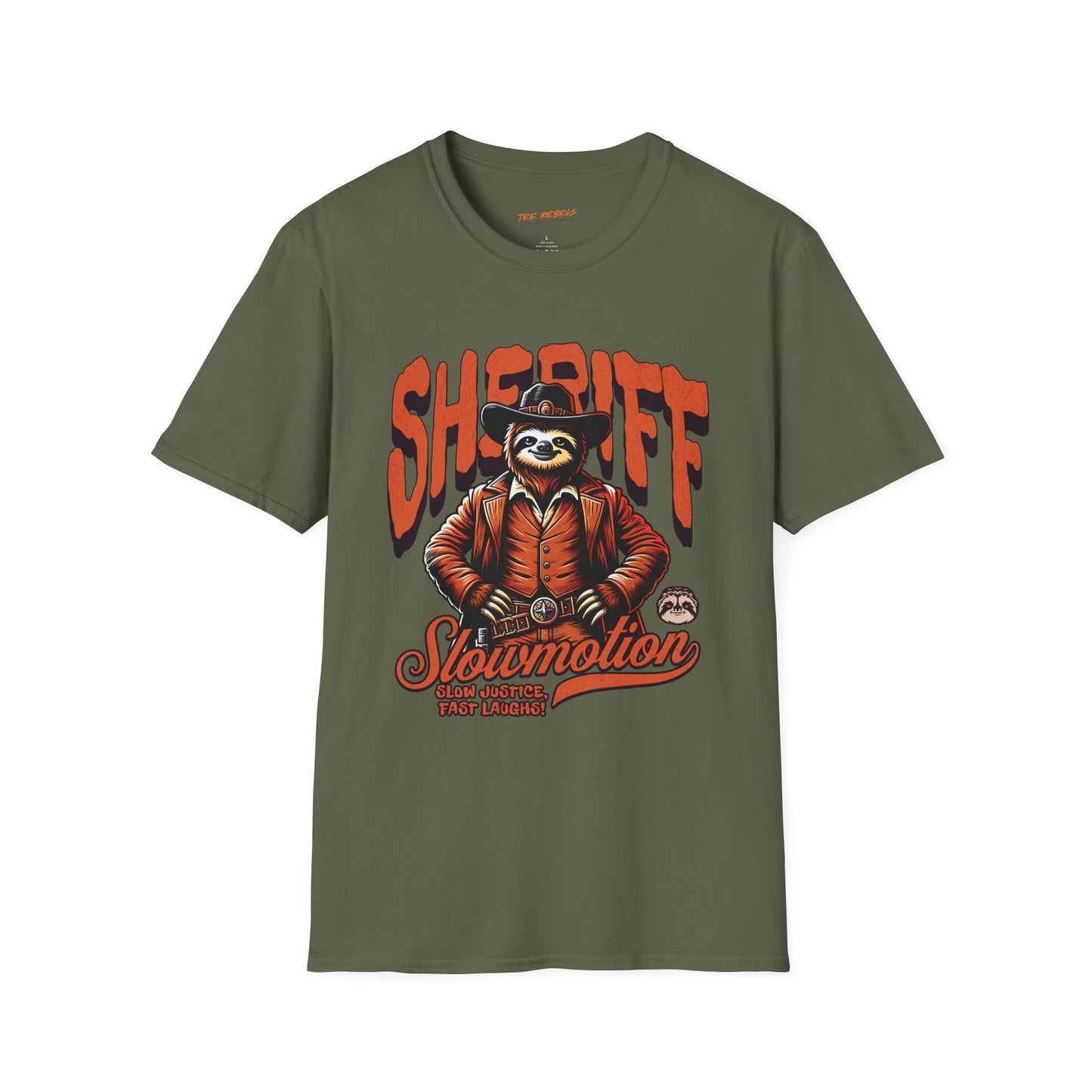 Sheriff Sloth Unisex Streetwear T-Shirt | Sheriff Cowboy Graphic T-Shirt | Sloth Rebel Frequency