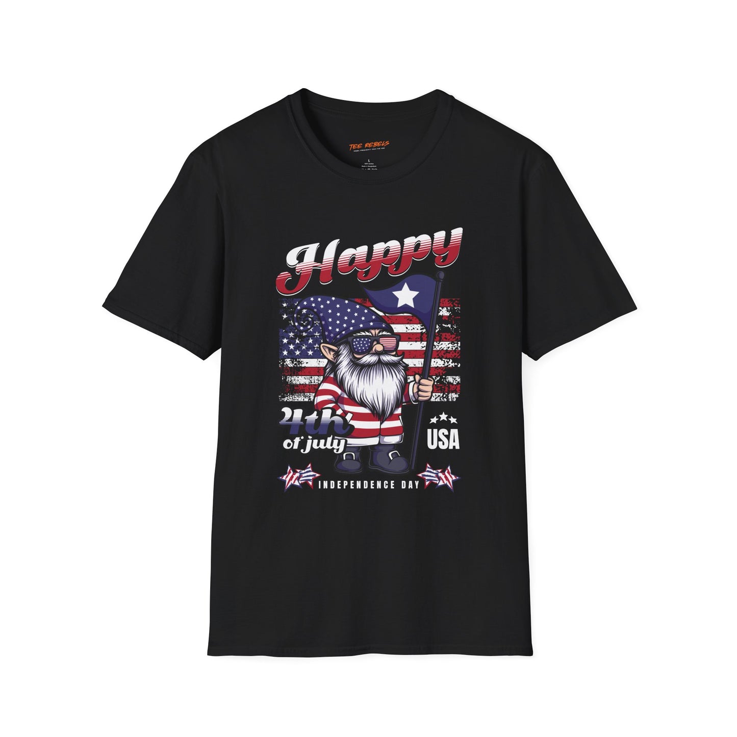 Gnome Happy 4th of July Unisex Streetwear T-Shirt | 4th of July Graphic T-Shirt | Gnome Rebel Frequency