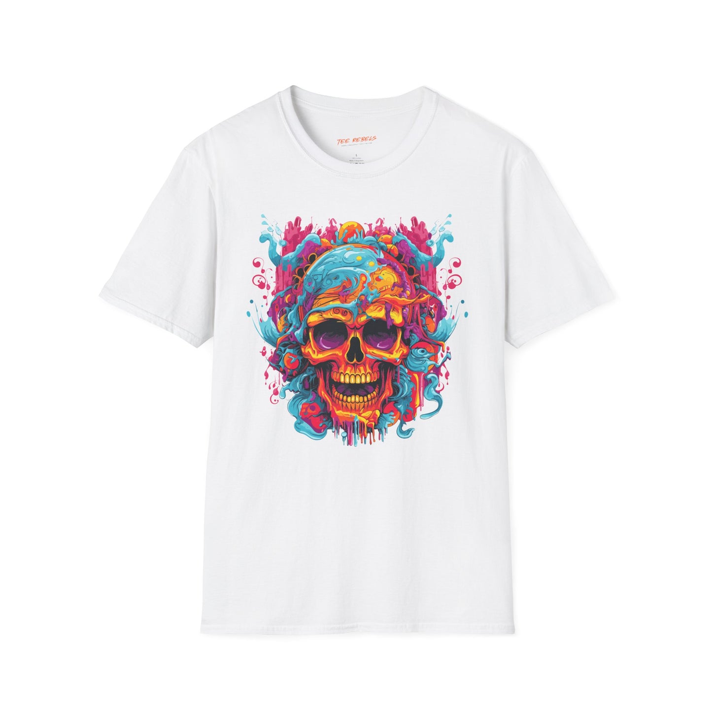 Psychedelic Skull Swarm Unisex T-Shirt | Skull Rebel Frequency