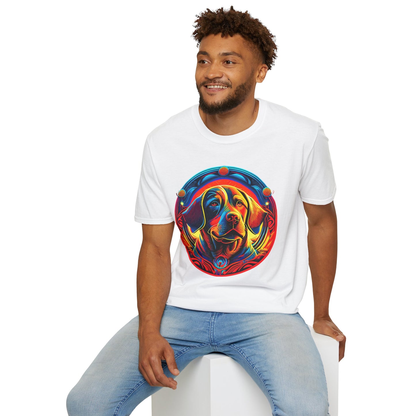 Psychedelic Dog Portrait Unisex T-Shirt | Dog Rebel Frequency