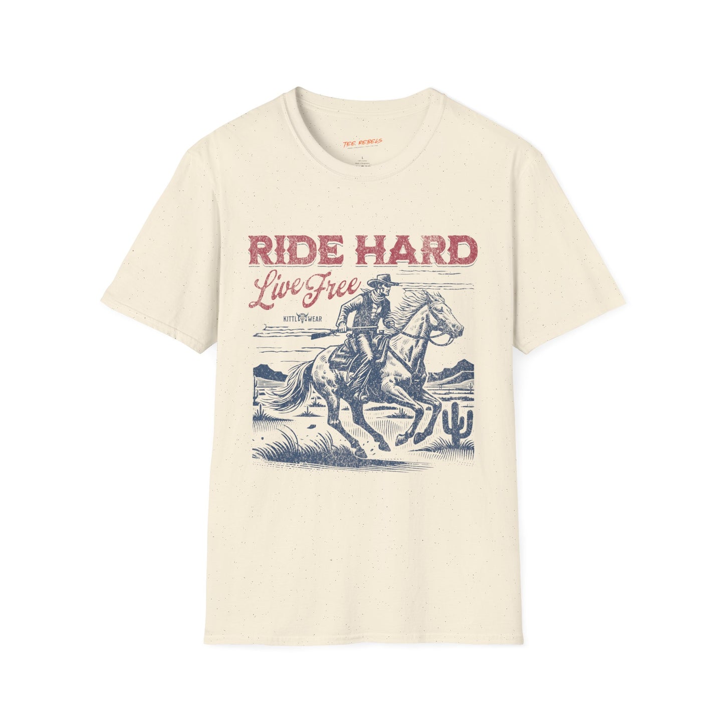 Ride Hard Live Free Unisex Streetwear T-Shirt | American Cowboy Graphic T-Shirt | Cowboy Rebel Frequency