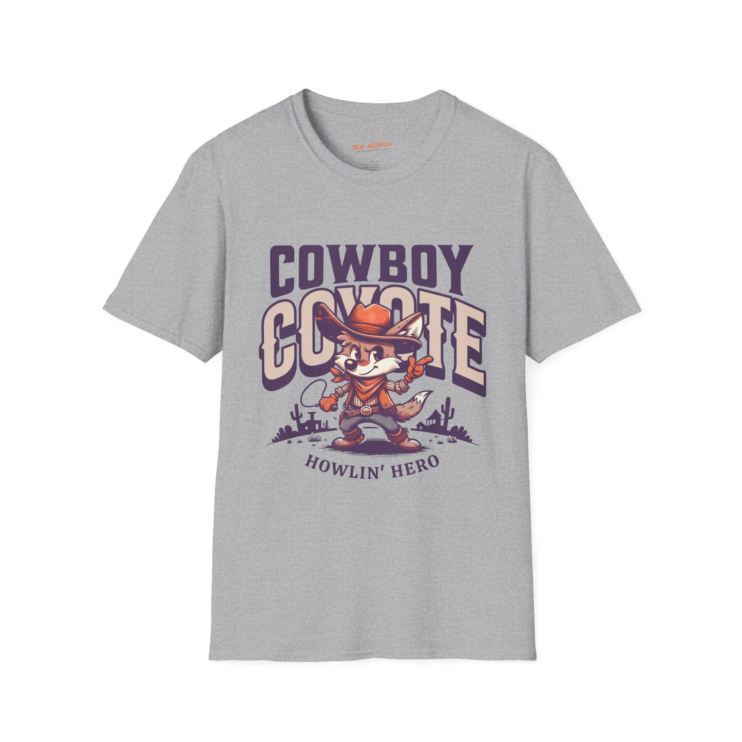 Cowboy Coyote Unisex Streetwear T-Shirt | Cowboy Graphic T-Shirt | Coyote Rebel Frequency