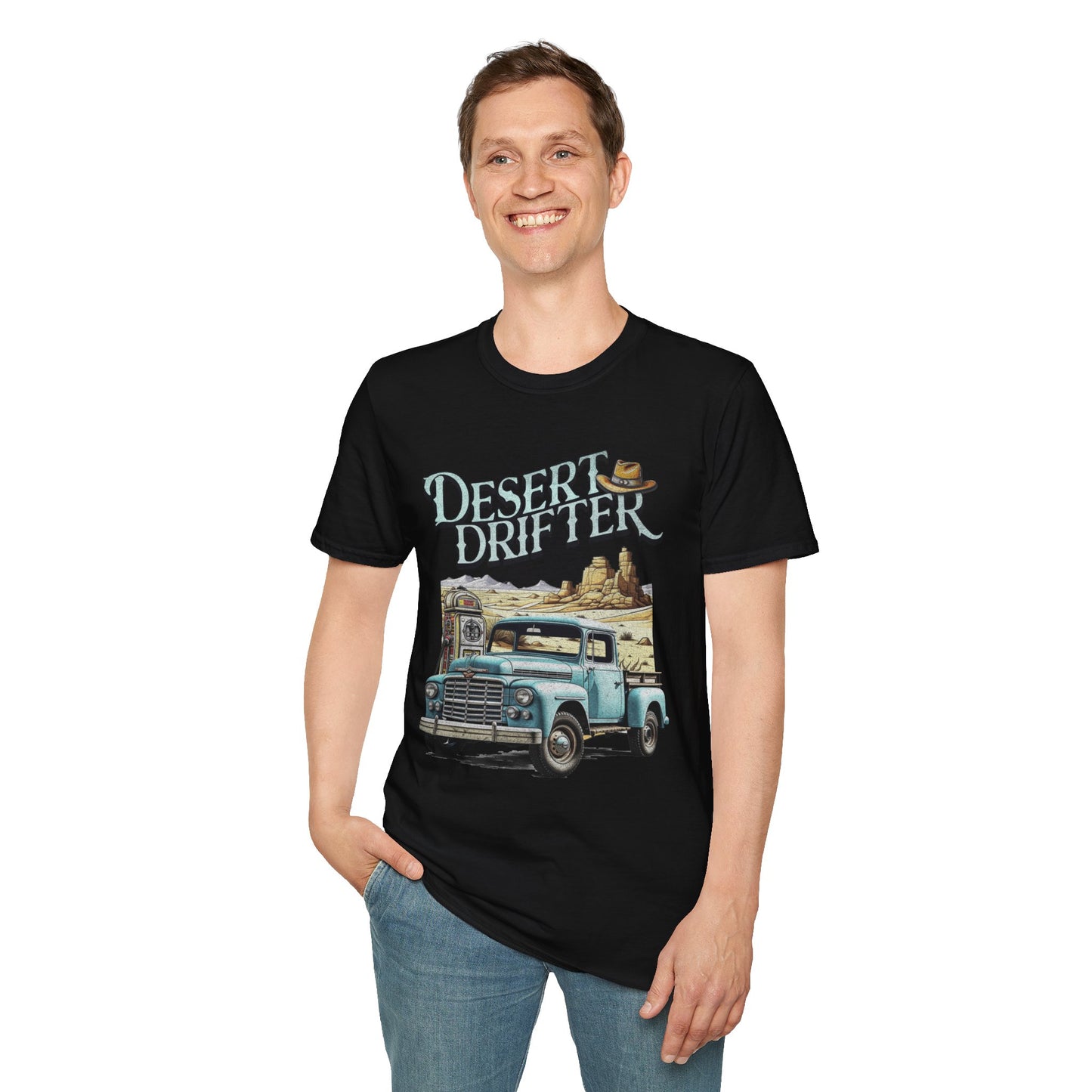 Desert Drifter Unisex Streetwear Graphic T-Shirt | Western Vintage Graphic T-Shirt | Desert Rebel Frequency