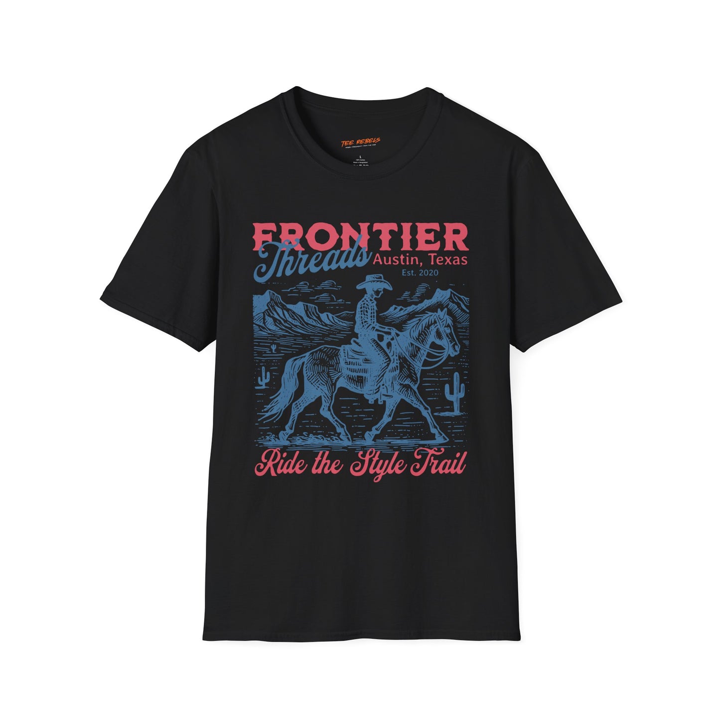 Frontier Threads Unisex Streetwear T-Shirt | American Graphic T-Shirt | Cowboy Rebel Frquency