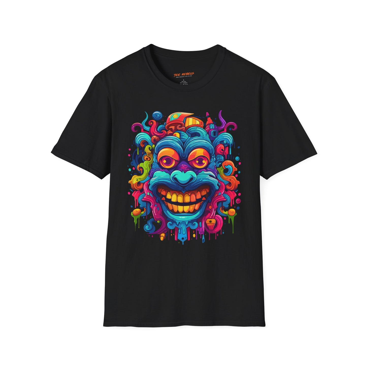 Psychedelic Jolly Teeth Face Unisex Streetwear T-Shirt | Teeth Rebel Frequency