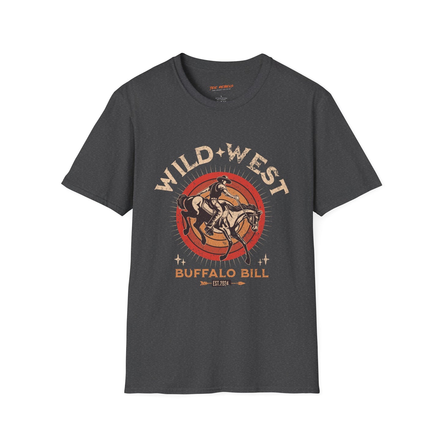 Wild West Buffalo Bill Vintage Graphic Unisex Streetwear T-Shirt, Spread Love Graphic Tee, Unisex Shirt for Rodeo Fans, Retro Apparel, Gifts for Adventurers