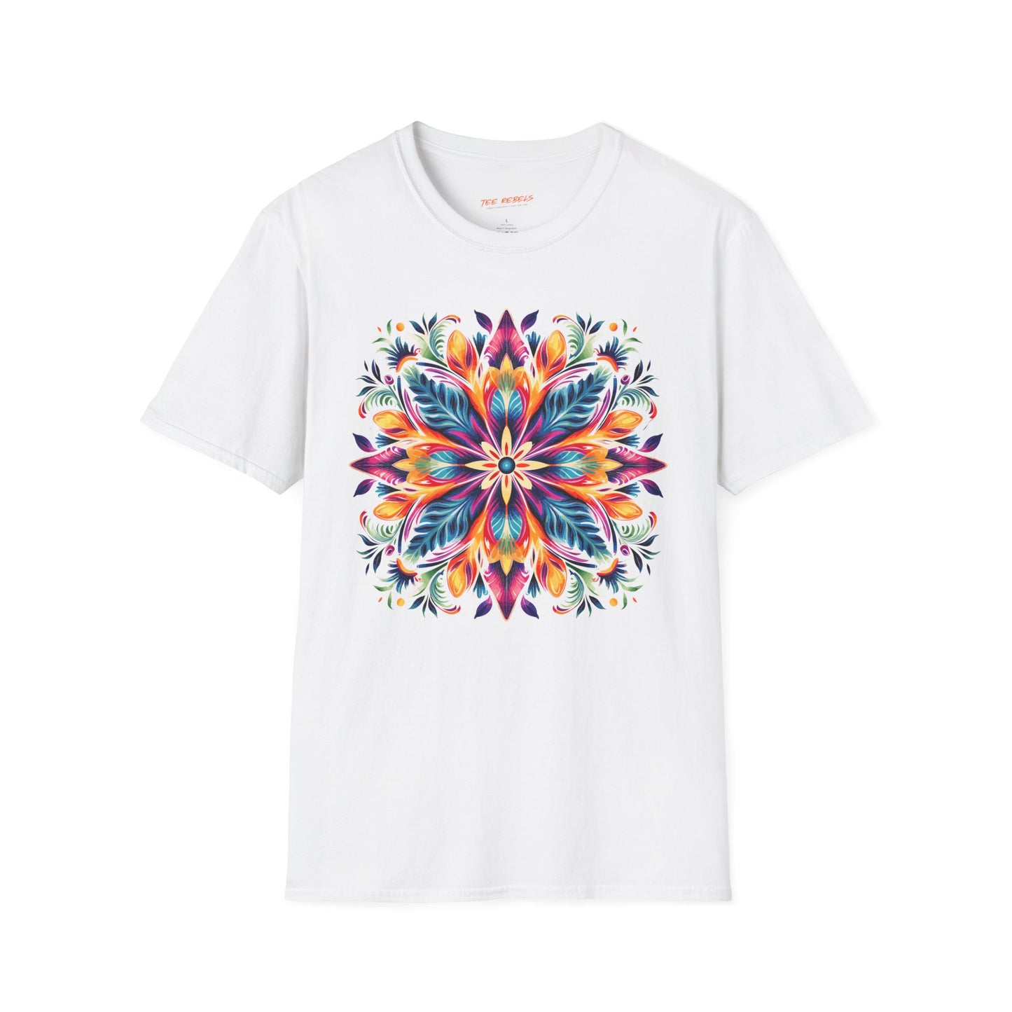 Psychedelic Floral Unisex Softstyle T-Shirt | Floral Rebel Frequency