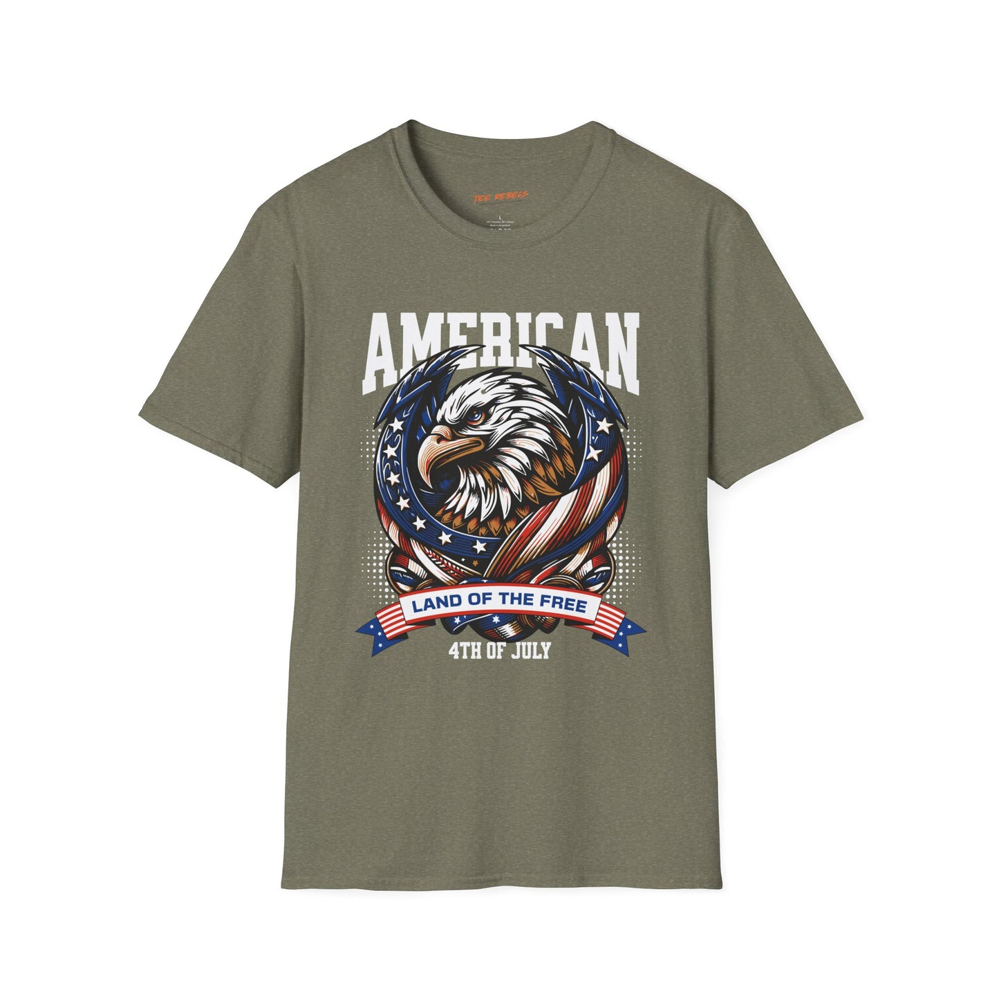 American Eagle, Land of the Free. 4th of July Unisex Streetwear T-Shirt | Eagle Rebel Frequency