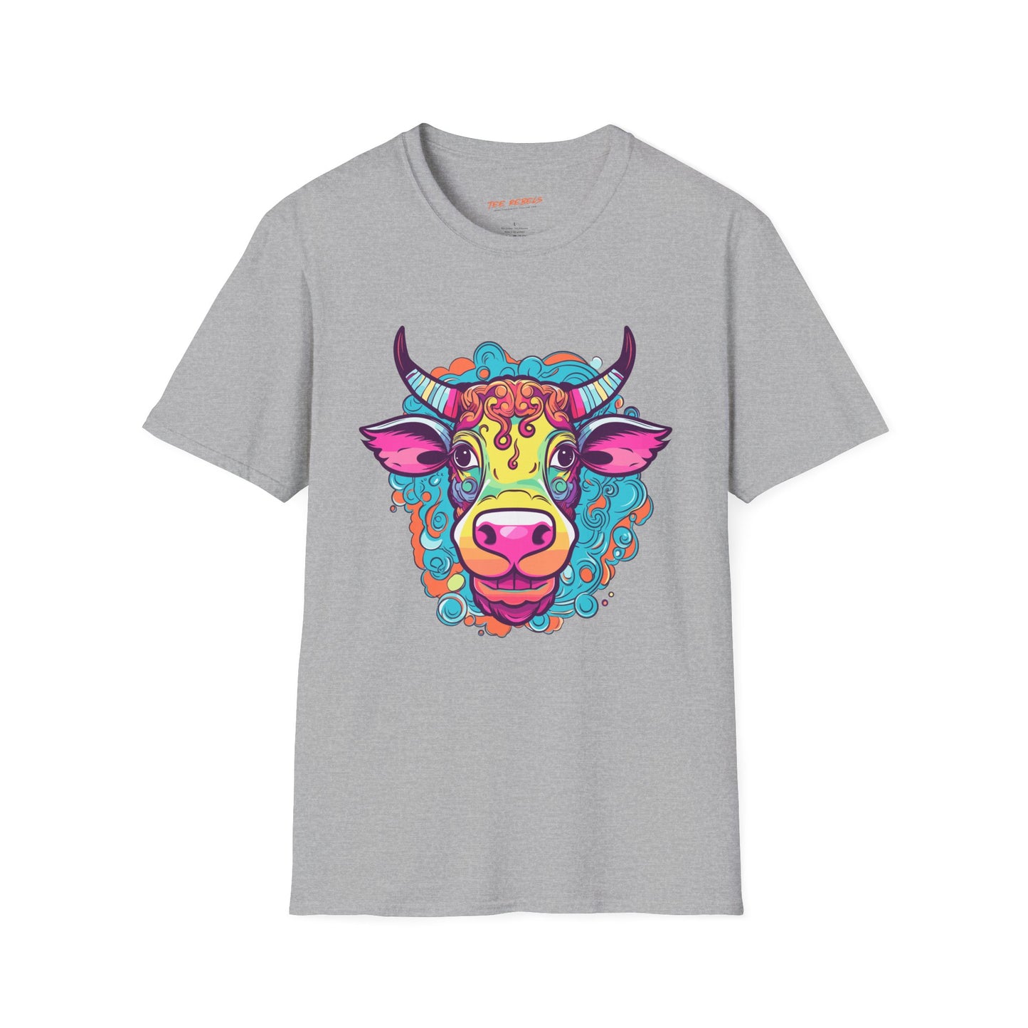 Psychedelic Cow TeeShirt, Fun Farm Animal TeeShirt | Cow Frequency