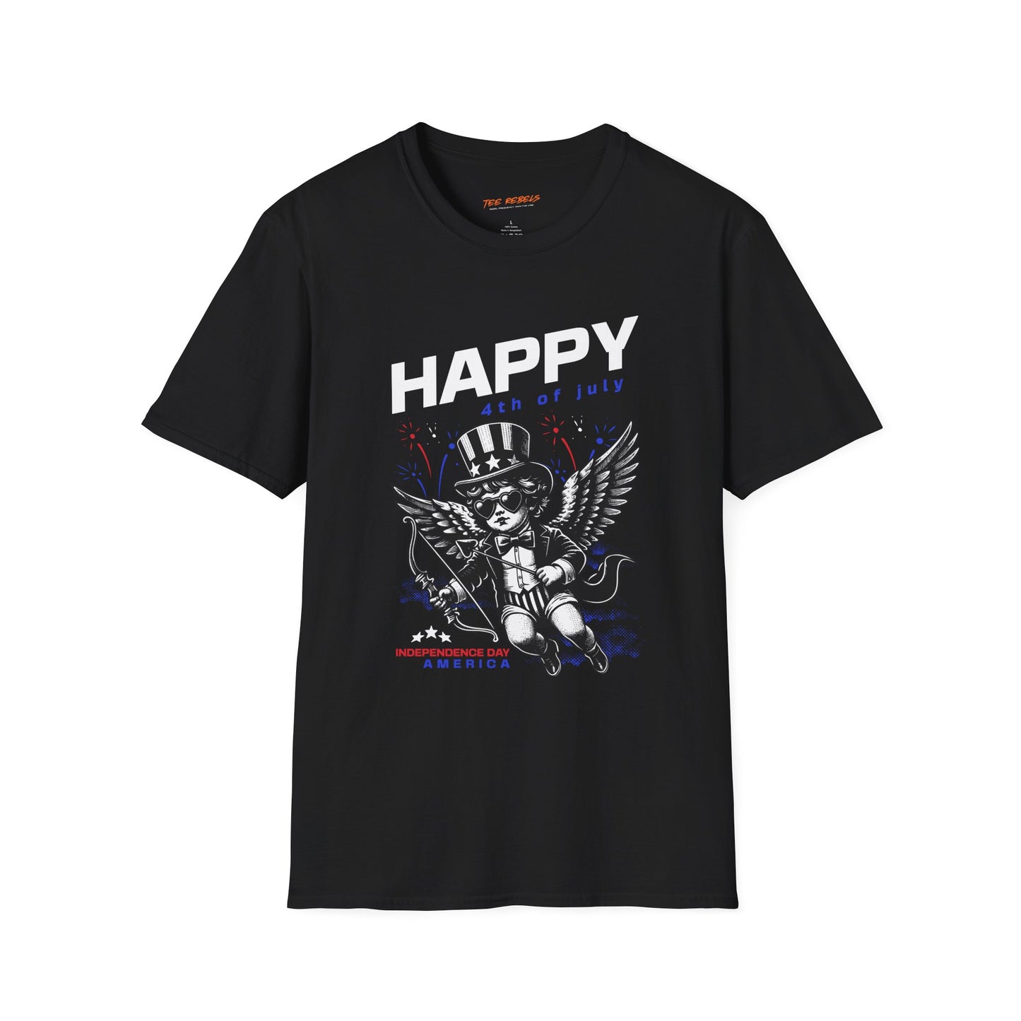 Happy 4th of July Patriotic Angel Unisex Streetwear T-Shirt | American Graphic T-Shirt | Angel Rebel Frequency