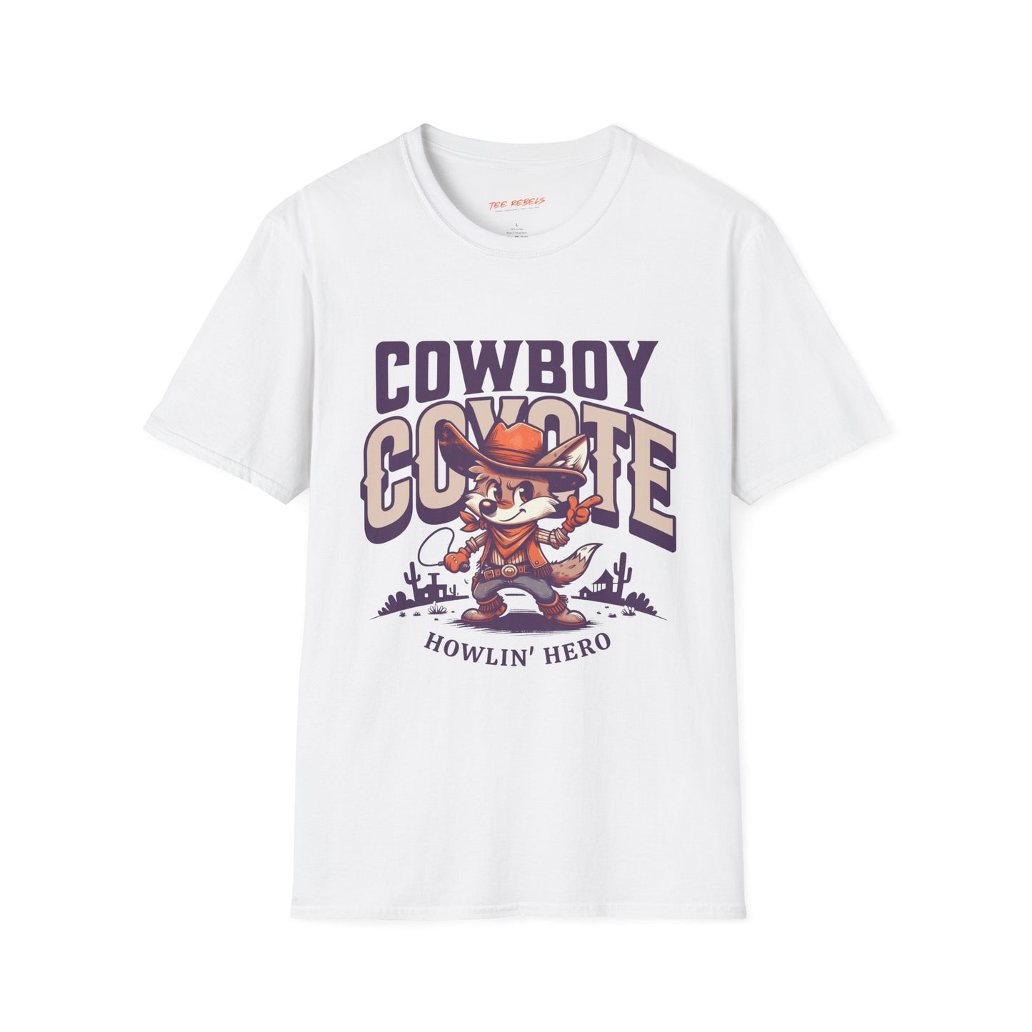 Cowboy Coyote Unisex Streetwear T-Shirt | Cowboy Graphic T-Shirt | Coyote Rebel Frequency