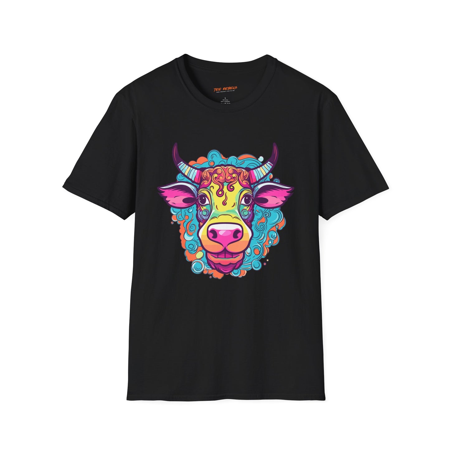 Psychedelic Cow TeeShirt, Fun Farm Animal TeeShirt | Cow Frequency