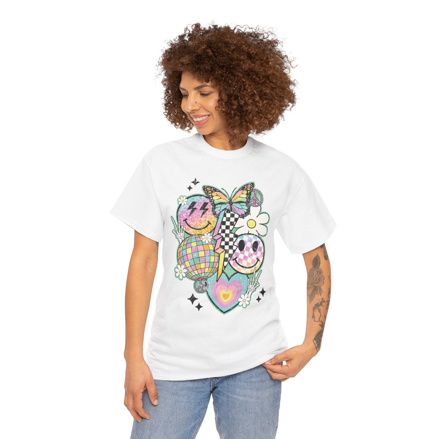 Retro Vibe Graphic Unisex Heavy Cotton Tee | Retro Rebel Frequency
