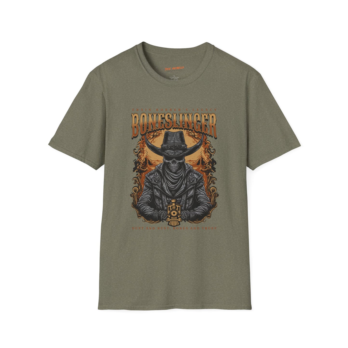 Boneslinger Vintage Unisex Streetwear T-Shirt | Old Wild West Graphic T-Shirt | Skull Rebel Frequency