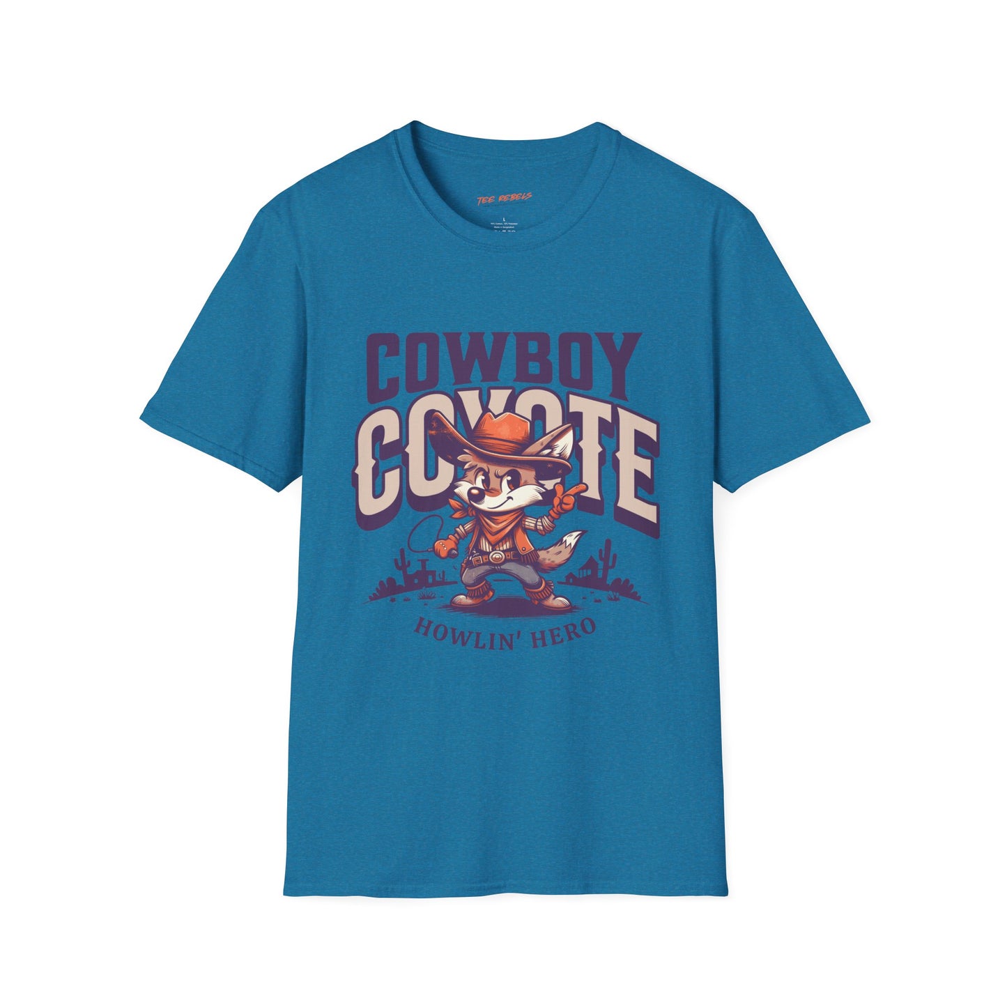 Cowboy Coyote Unisex Streetwear T-Shirt | Cowboy Graphic T-Shirt | Coyote Rebel Frequency