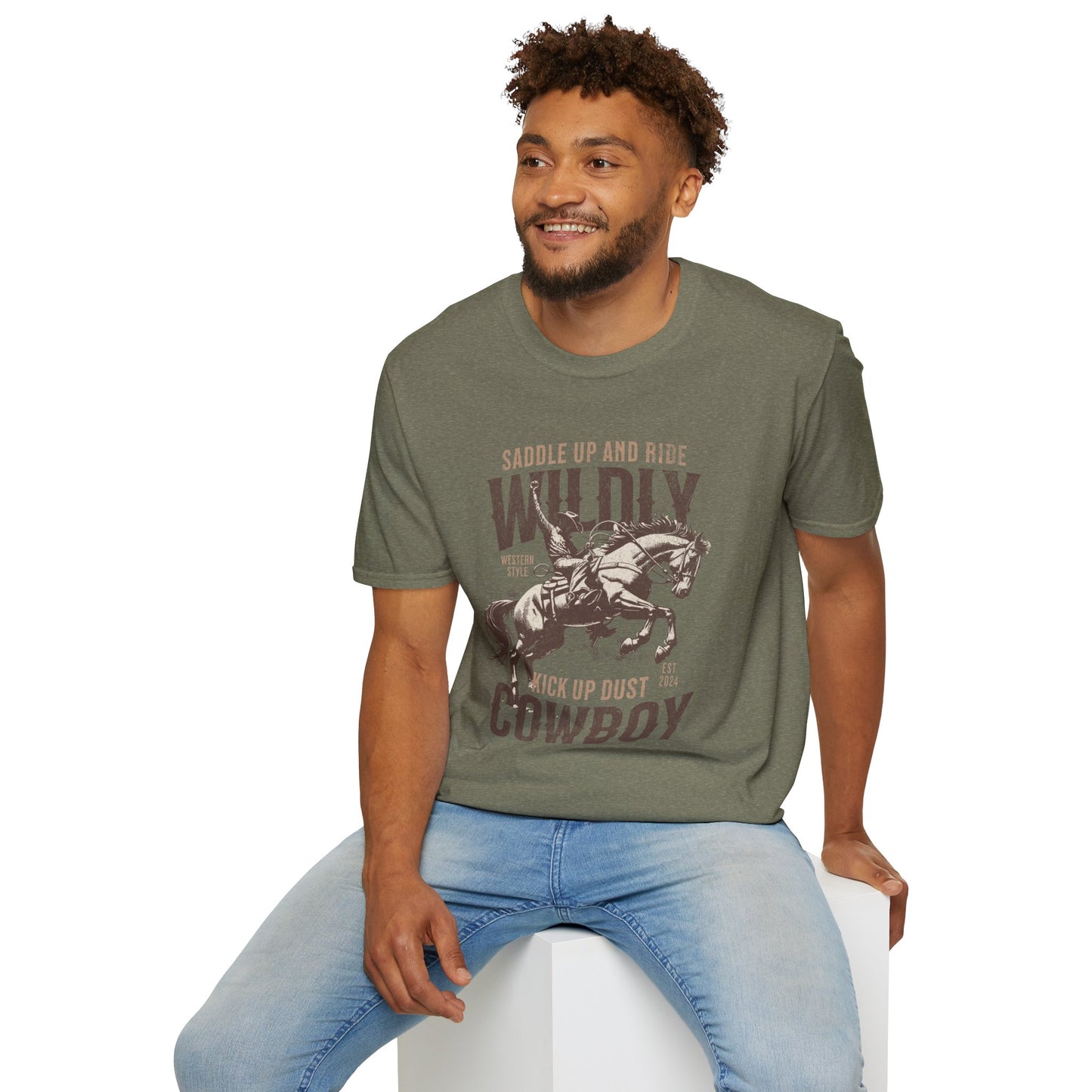 Wildly Cowboy Unisex Streetwear T-Shirt | American Western Graphic T-Shirt | Cowboy Rebel Frequency
