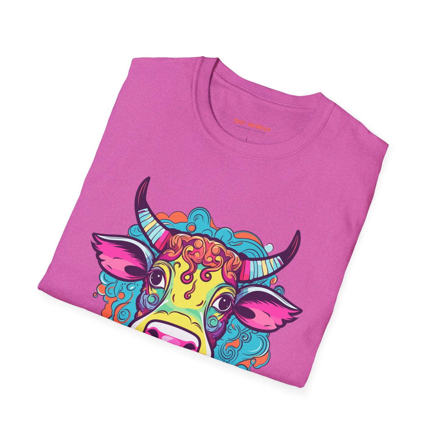 Psychedelic Cow TeeShirt, Fun Farm Animal TeeShirt | Cow Frequency