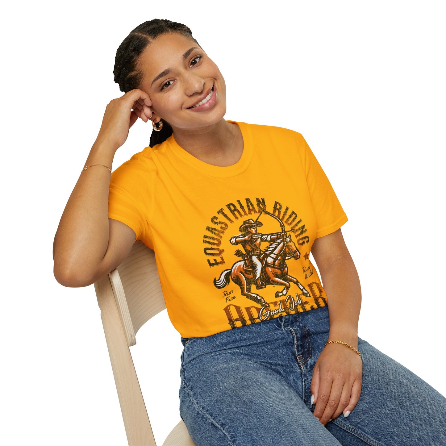Equestrian Riding Good Job Archer Unisex Streetwear T-Shirt | American Cowboy Graphic T-Shirt | Equestrian Rebel Frequency