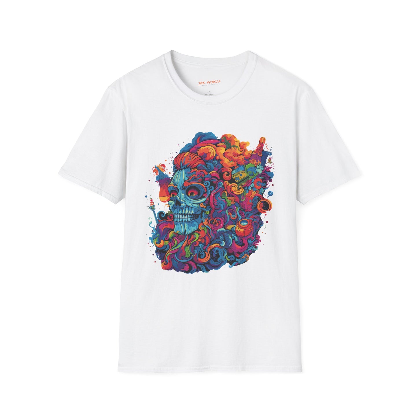 Psychedelic Skull Head Unisex T-Shirt | Skull Rebel Frequency