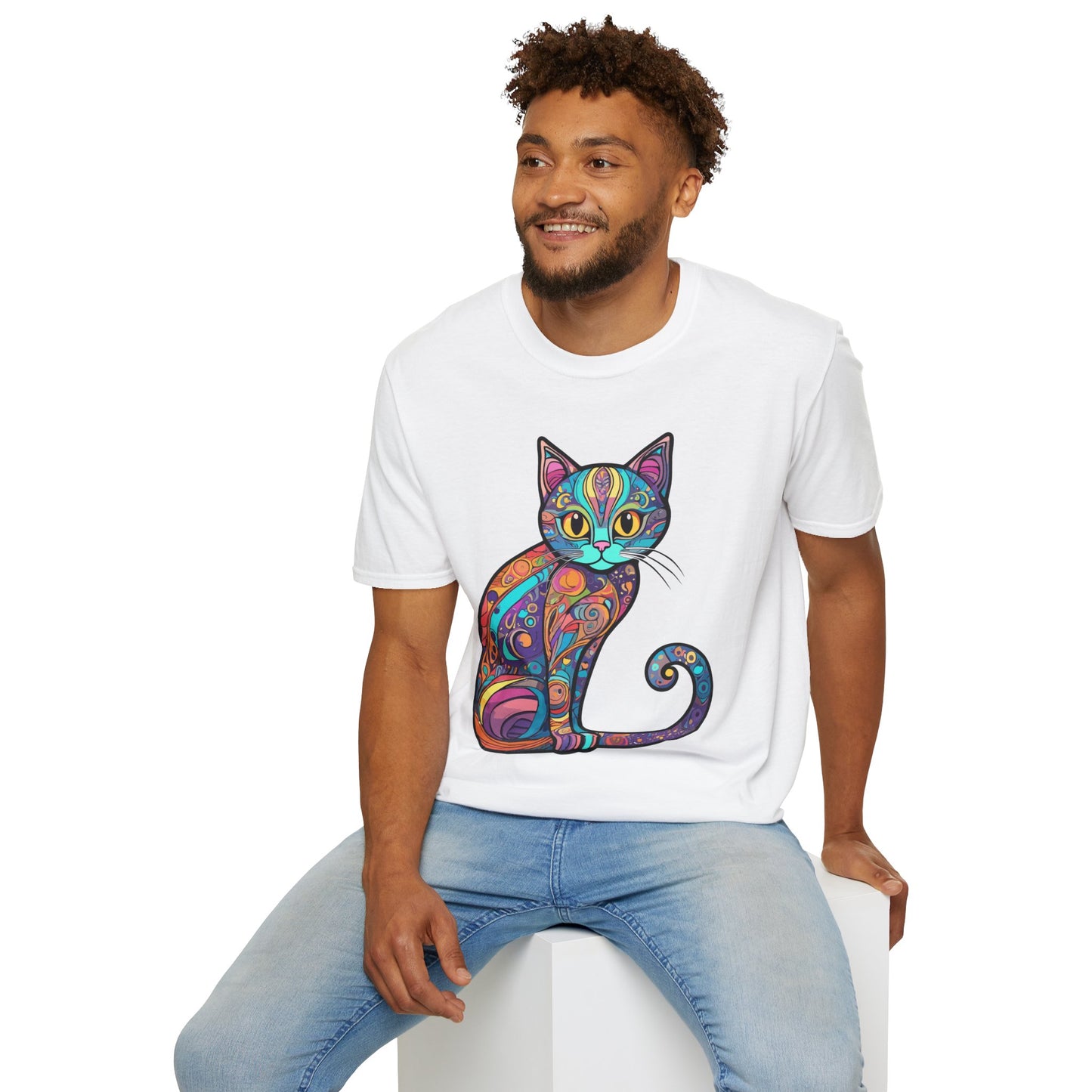 Psychedelic Cat Gaze Unisex T-Shirt | Cat Rebel Frequency