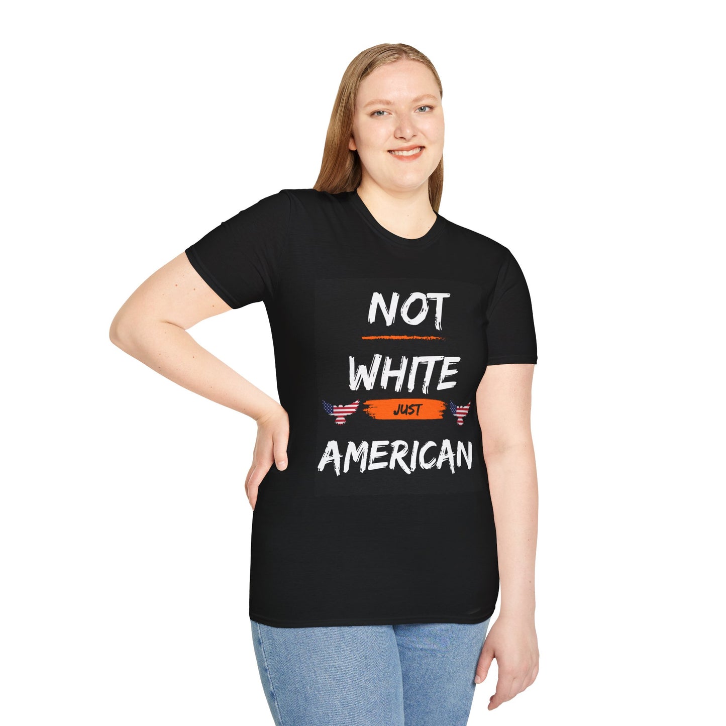 Not White Just American Unisex Softstyle T-Shirt | Identity Rebel Frequency