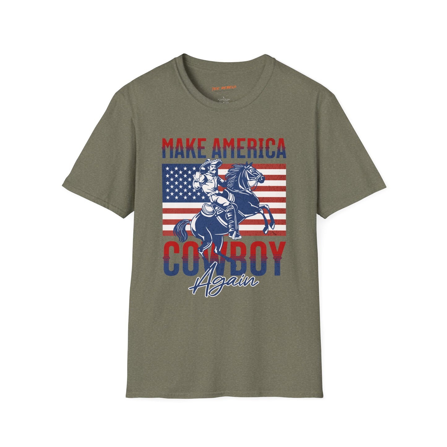 Make America Cowboy Again Unisex Streetwear T-Shirt | American Cowboy Graphic T-Shirt | Cowboy Rebel Frequency