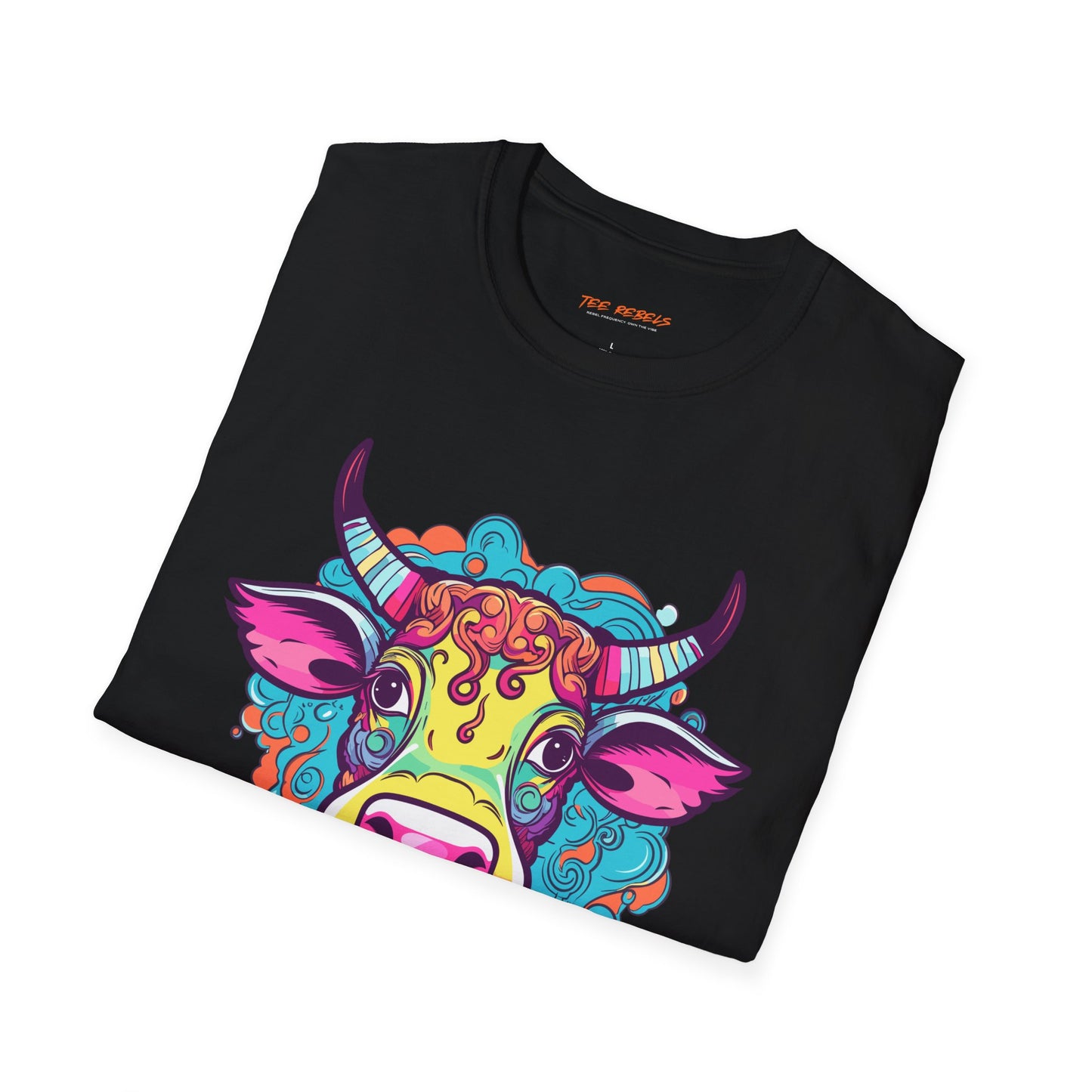 Psychedelic Cow TeeShirt, Fun Farm Animal TeeShirt | Cow Frequency
