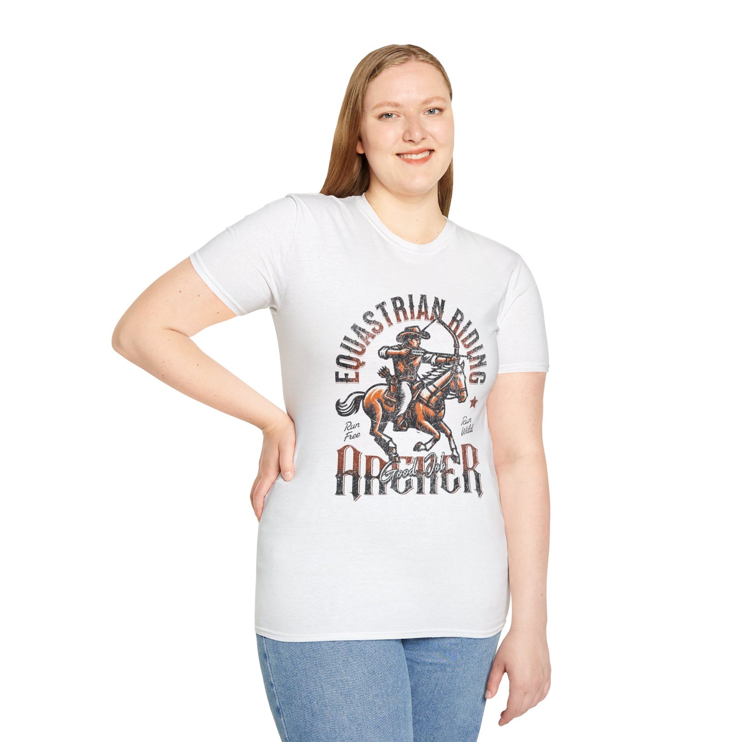 Equestrian Riding Good Job Archer Unisex Streetwear T-Shirt | American Cowboy Graphic T-Shirt | Equestrian Rebel Frequency