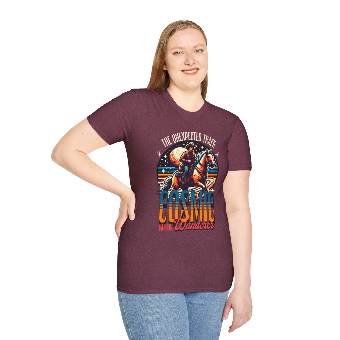 Cosmic Wanderer Unisex Streetwear T-Shirt | Cosmic Western Graphic T-Shirt | Wanderer Rebel Frequency