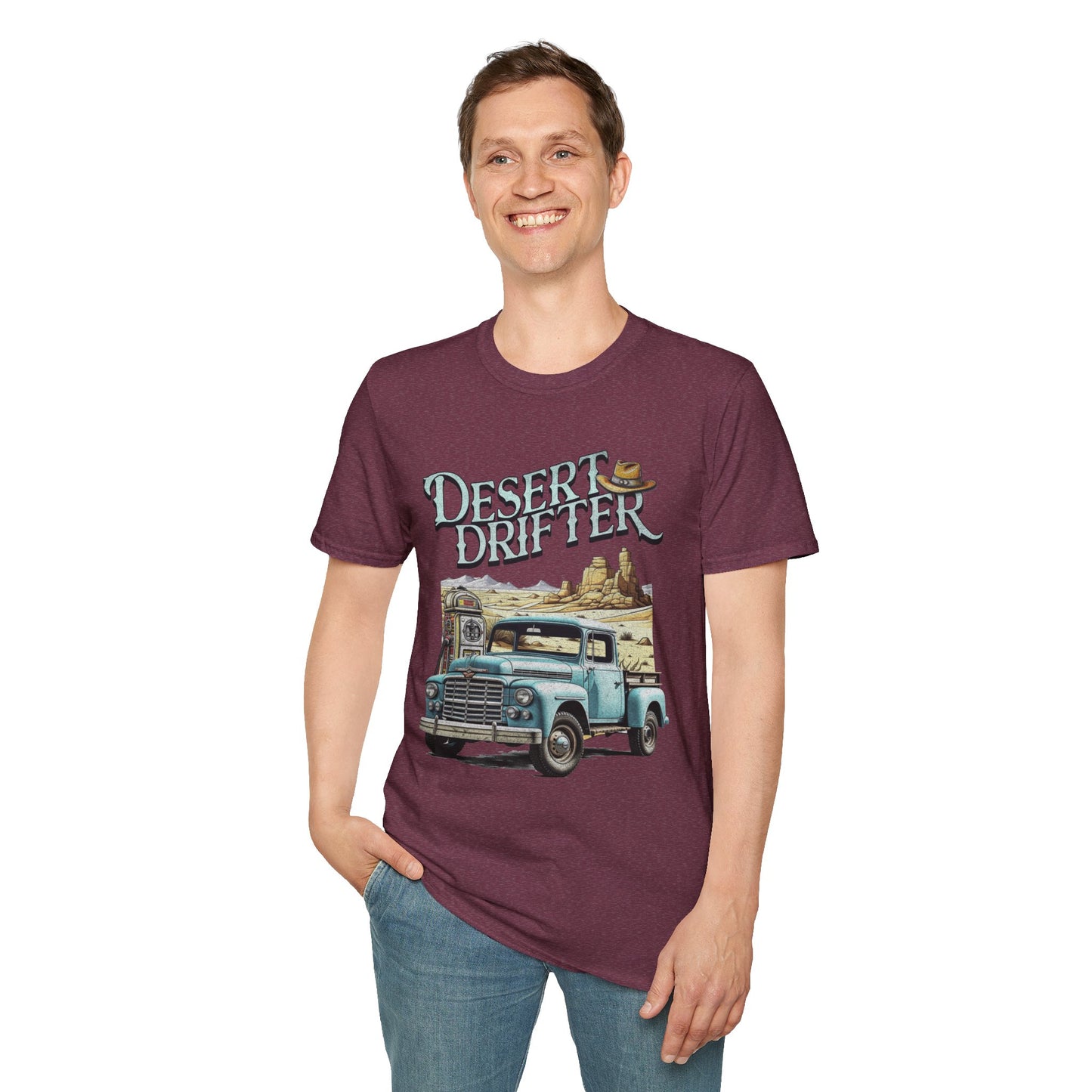 Desert Drifter Unisex Streetwear Graphic T-Shirt | Western Vintage Graphic T-Shirt | Desert Rebel Frequency