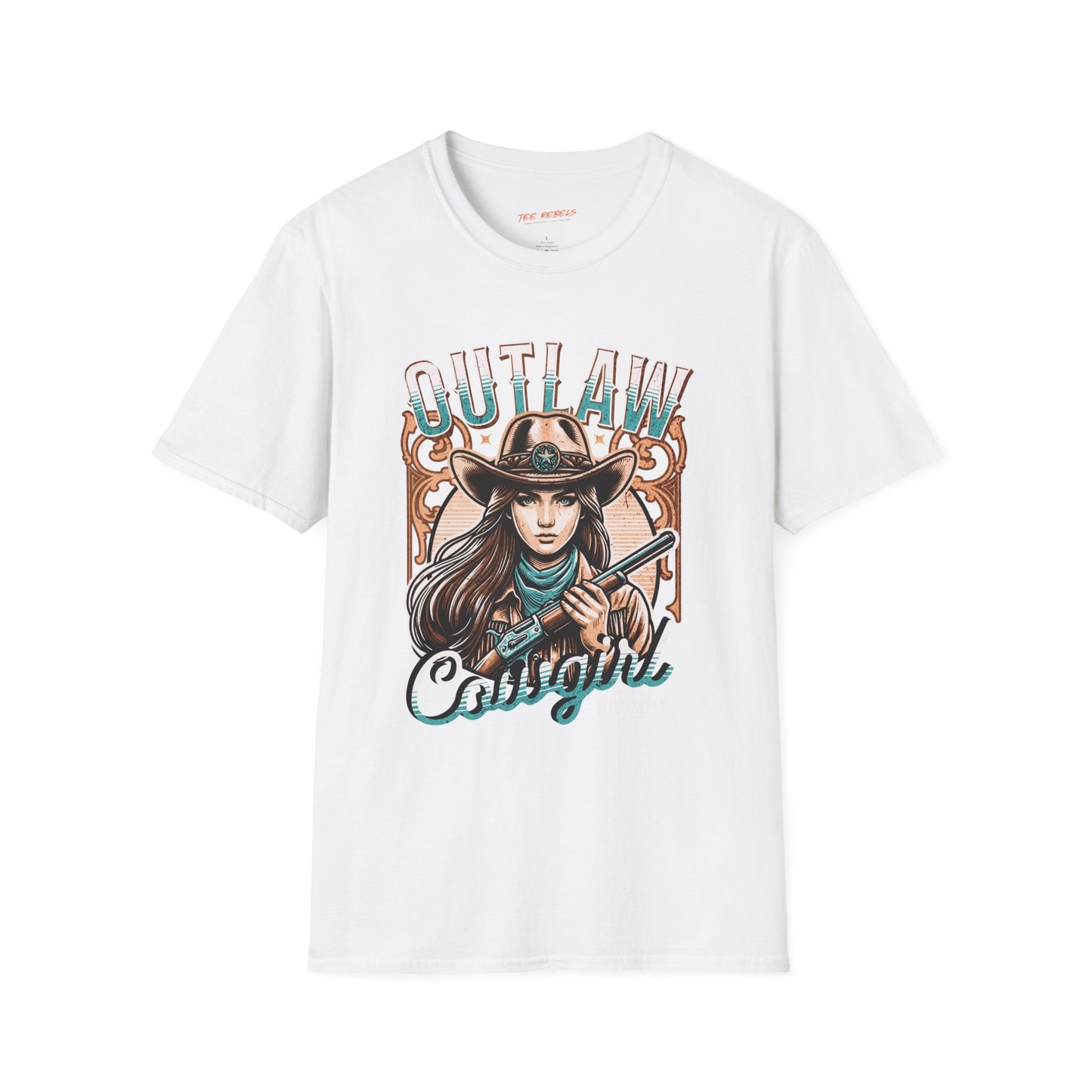 Outlaw Cowgirl Unisex Streetwear T-Shirt | Wild West Graphic T-Shirt | Western Graphic T-Shirt | Cowgirl Rebel Frequency