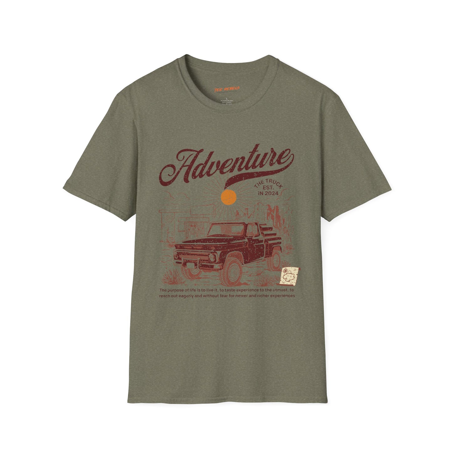 Adventure Truckin Unisex Streetwear T-Shirt | Adventure Graphic T-Shirt | Adventure Rebel Frequency